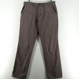 Next Pants Womens Grey 32 Button Closure Straight Leg Mid Rise 100% Cotton